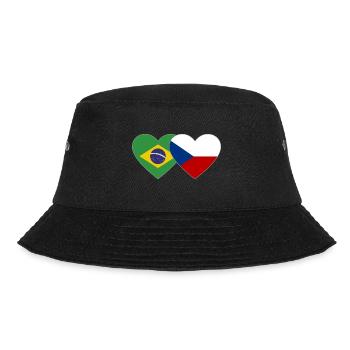 Brasilien Tschechien Flagge Herz - Bucket Hat - Schwarz - Vorne - Lela (165cm)