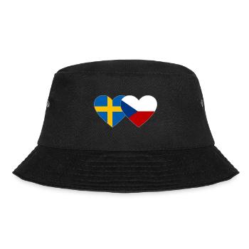 Schweden Tschechien Flagge Herz - Bucket Hat - Schwarz - Vorne - Lela (165cm)