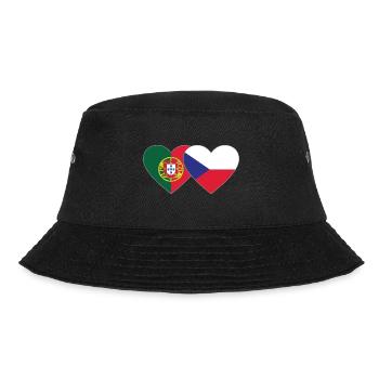 Portugal Tschechien Flagge Herz - Bucket Hat - Schwarz - Vorne - Lela (165cm)