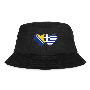 Bosnien Griechenland Flagge Herz - Bucket Hat - Schwarz - Vorne - Lela (165cm)