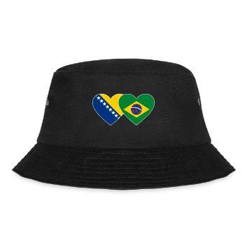 Bosnia Brazil Flag Heart - Bucket Hat - black - Front - Lela (165cm)