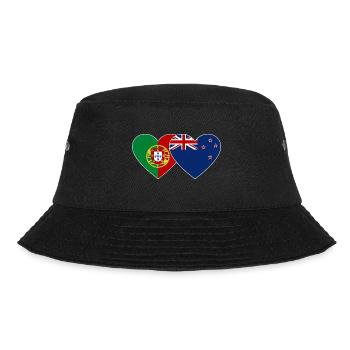 Portugal Neuseeland Flagge Herz - Bucket Hat - Schwarz - Vorne - Lela (165cm)