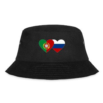Portugal Russia Flag Heart - Bucket Hat - black - Front - Lela (165cm)