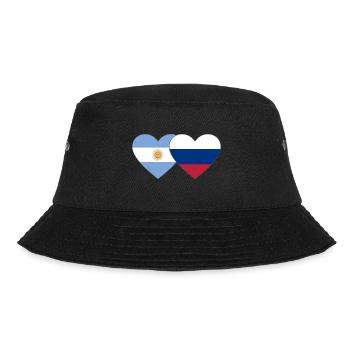 Argentinien Russland Flagge Herz - Bucket Hat - Schwarz - Vorne - Lela (165cm)
