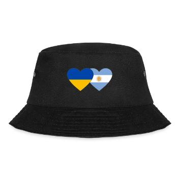 Ukraine Argentinien Flagge Herz - Bucket Hat - Schwarz - Vorne - Lela (165cm)