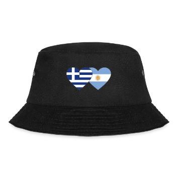 Griechenland Argentinien Flagge Herz - Bucket Hat - Schwarz - Vorne - Lela (165cm)