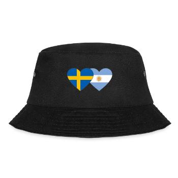 Schweden Argentinien Flagge Herz - Bucket Hat - Schwarz - Vorne - Lela (165cm)