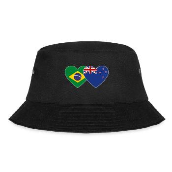 Brasilien Neuseeland Flagge Herz - Bucket Hat - Schwarz - Vorne - Lela (165cm)