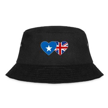 Somalia England Flag Heart - Bucket Hat - black - Front - Lela (165cm)