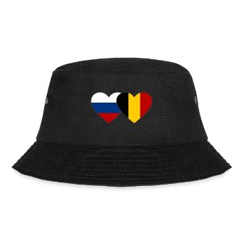 Russland Belgien Flagge Herz - Bucket Hat - Schwarz - Vorne - Lela (165cm)