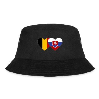 Belgien Slowakei Flagge Herz - Bucket Hat - Schwarz - Vorne - Lela (165cm)