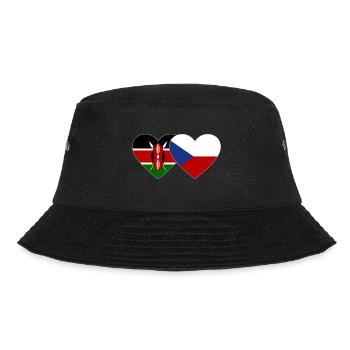 Kenia Tschechien Flagge Herz - Bucket Hat - Schwarz - Vorne - Lela (165cm)