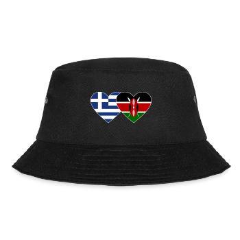 Greece Kenya Flag Heart - Bucket Hat - black - Front - Lela (165cm)