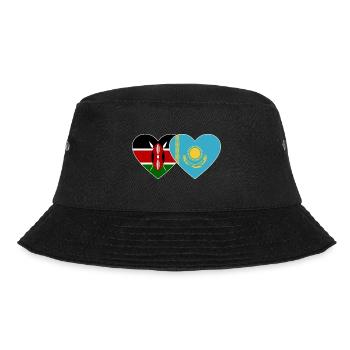 Kenia KasachstanFlagge Herz - Bucket Hat - Schwarz - Vorne - Lela (165cm)