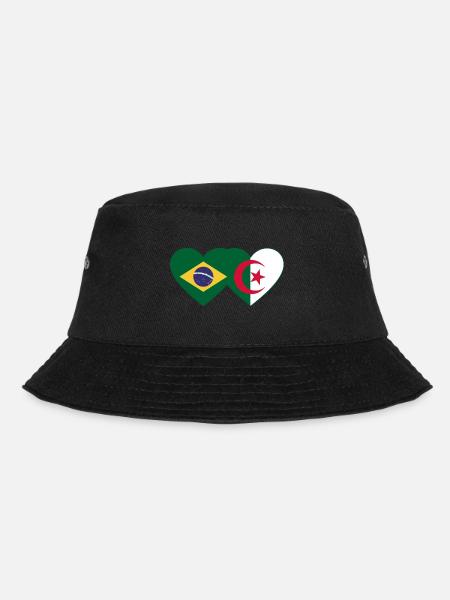 Brésil Algérie Drapeau Coeur - Bob - noir