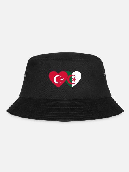 Turquie Algérie Drapeau Coeur - Bob - noir