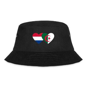 Holland Algerien Flagge Herz - Bucket Hat - Schwarz - Vorne - Lela (165cm)