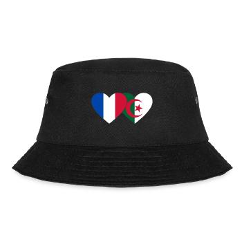 Frankreich Algerien Flagge Herz - Bucket Hat - Schwarz - Vorne - Lela (165cm)
