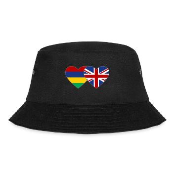 Mauritius England Flag Heart - Bucket Hat - black - Front - Lela (165cm)