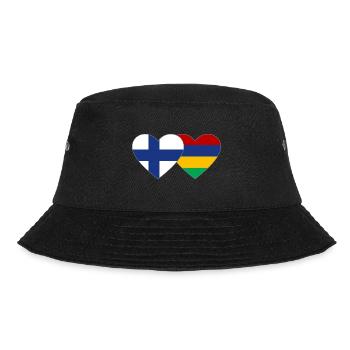 Finland Mauritius Flag Heart - Bucket Hat - black - Front - Lela (165cm)