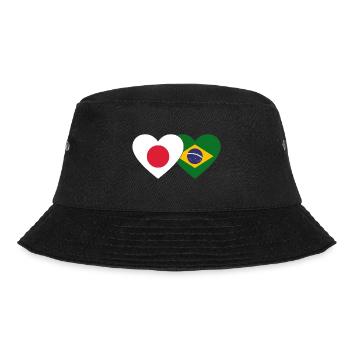 Japan Brazil Flag Heart - Bucket Hat - black - Front - Lela (165cm)