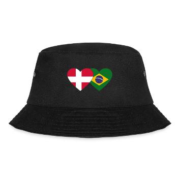 Denmark Brazil Flag Heart - Bucket Hat - black - Front - Lela (165cm)