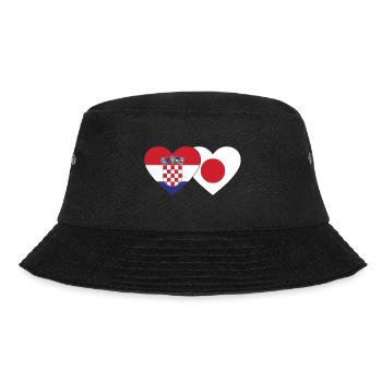 Croatia Japan Flag Heart - Bucket Hat - black - Front - Lela (165cm)