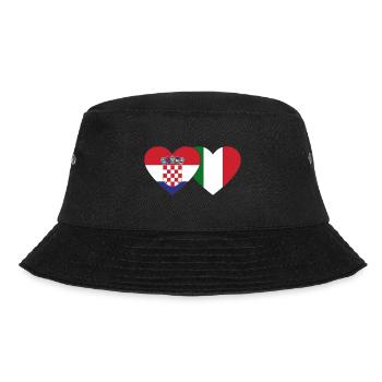Croatia Italy Flag Heart - Bucket Hat - black - Front - Lela (165cm)