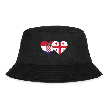 Croatia Georgia Flag Heart - Bucket Hat - black - Front - Lela (165cm)