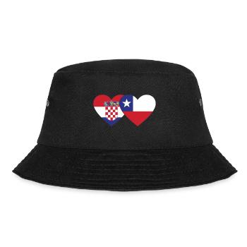 Kroatien Chile Flagge Herz - Bucket Hat - Schwarz - Vorne - Lela (165cm)