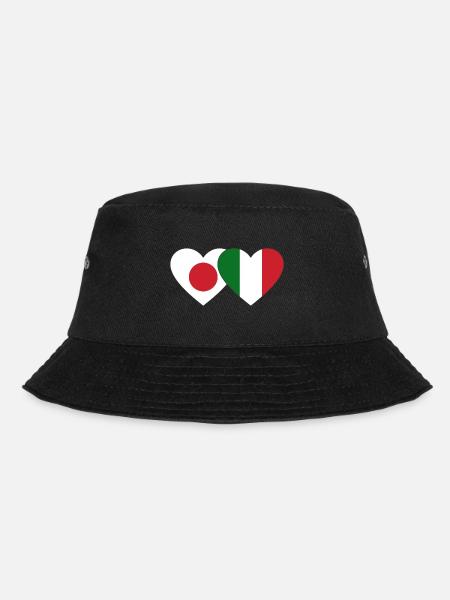 Japon Italie Flag Coeur - Bob - noir