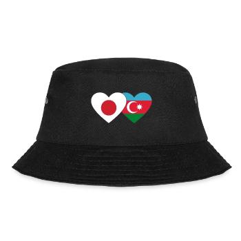 Japan Azerbaijan Flag Heart - Bucket Hat - black - Front - Lela (165cm)
