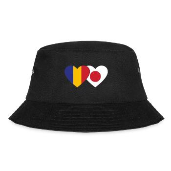 Romania Japan Flag Heart - Bucket Hat - black - Front - Lela (165cm)