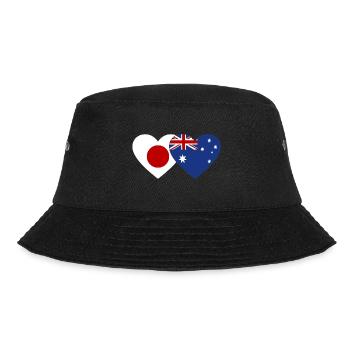 Japan Australien Flagge Herz - Bucket Hat - Schwarz - Vorne - Lela (165cm)