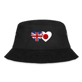 England Japan Flag Heart - Bucket Hat - black - Front - Lela (165cm)
