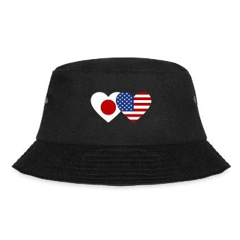 Japan USA Flag Heart - Bucket Hat - black - Front - Lela (165cm)