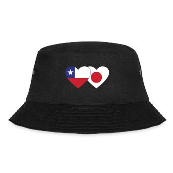 Chile Japan Flagge Herz - Bucket Hat - Schwarz - Vorne - Lela (165cm)