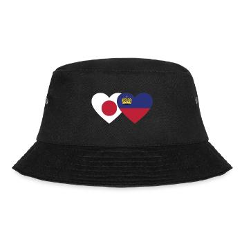 Japan Liechtenstein Flagge Herz - Bucket Hat - Schwarz - Vorne - Lela (165cm)