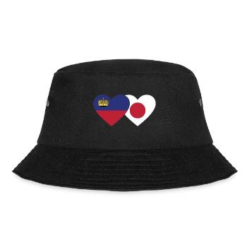 Liechtenstein Japan Flagge Herz - Bucket Hat - Schwarz - Vorne - Lela (165cm)
