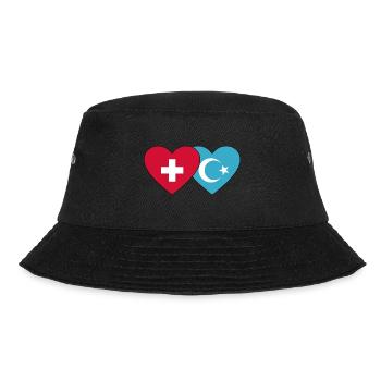 Switzerland Uighur Flag Heart - Bucket Hat - black - Front - Lela (165cm)