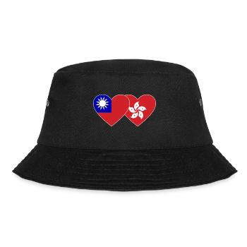 Taiwan Hongkong Flagge Herz - Bucket Hat - Schwarz - Vorne - Lela (165cm)