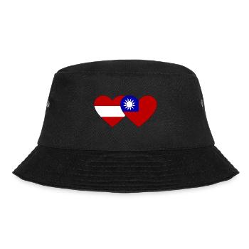 Austria Taiwan Flag Heart - Bucket Hat - black - Front - Lela (165cm)