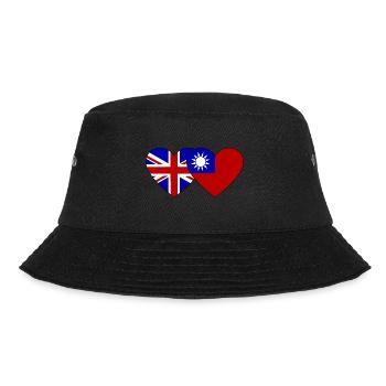 England Taiwan Flagge Herz - Bucket Hat - Schwarz - Vorne - Lela (165cm)