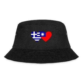 Griechenland Taiwan Flagge Herz - Bucket Hat - Schwarz - Vorne - Lela (165cm)