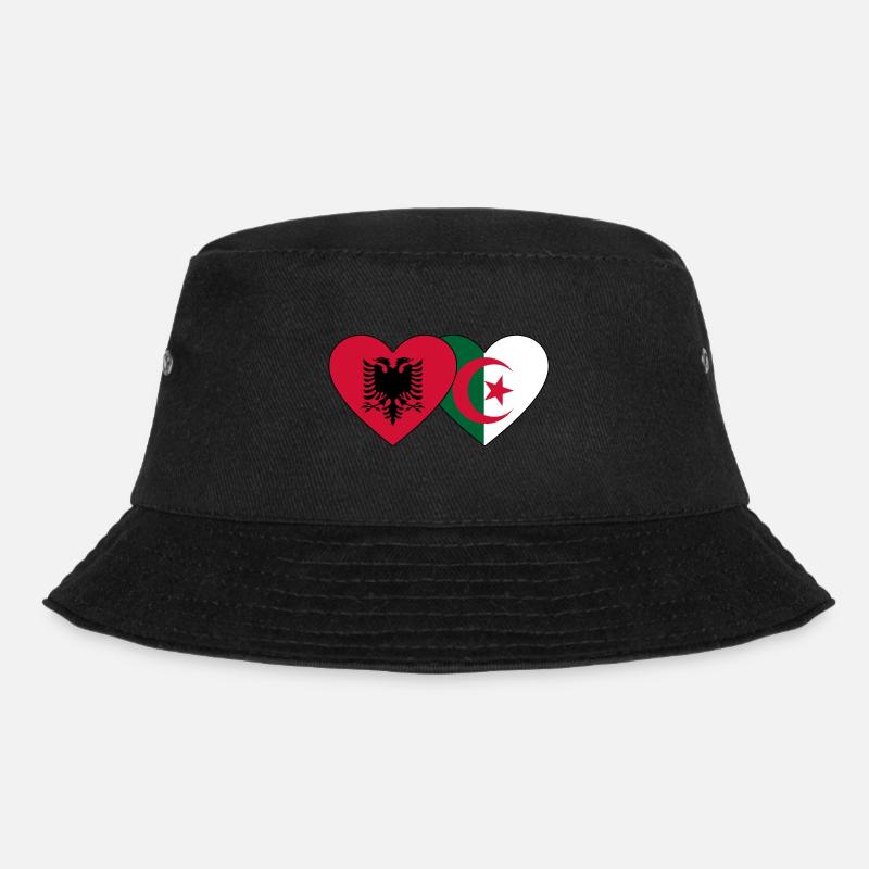 Albanie Algérie Drapeau Coeur - Bob - noir