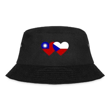 Taiwan Tschechien Flagge Herz - Bucket Hat - Schwarz - Vorne - Lela (165cm)