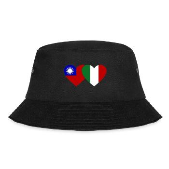 Taiwan Italy Flag Heart - Bucket Hat - black - Front - Lela (165cm)