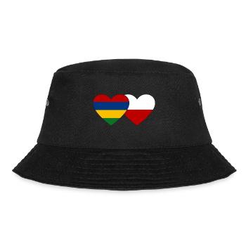 Mauritius Poland Flag Heart - Bucket Hat - black - Front - Lela (165cm)