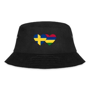 Sweden Mauritius Flag Heart - Bucket Hat - black - Front - Lela (165cm)