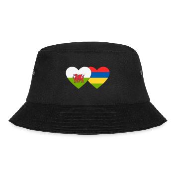 Wales Mauritius Flag Heart - Bucket Hat - black - Front - Lela (165cm)